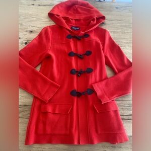 Jones New York Signature Red Toggle Hooded Sweater Jacket Women’s Small Preloved